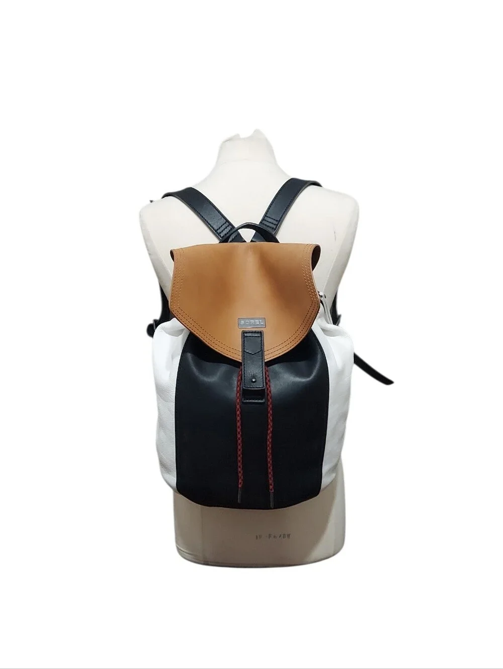 Sorel Tri Tone Full Grain Drawstring Leather Backpack Gently Loved